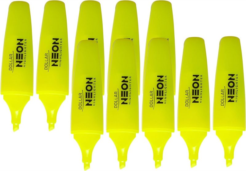 DOLLAR HIGHLIGHTER CHISEL TIP YELLOW - Image 2