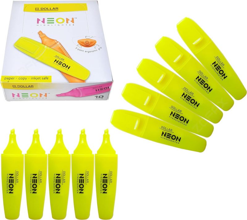 DOLLAR HIGHLIGHTER CHISEL TIP YELLOW