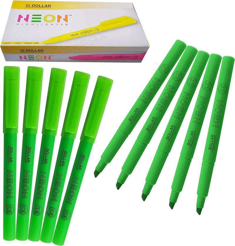 DOLLAR HIGHLIGHTER CHISEL TIP GREEN