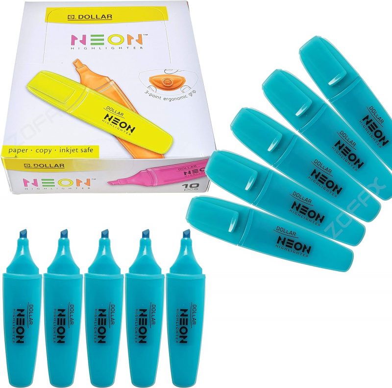DOLLAR HIGHLIGHTER CHISEL TIP BLUE