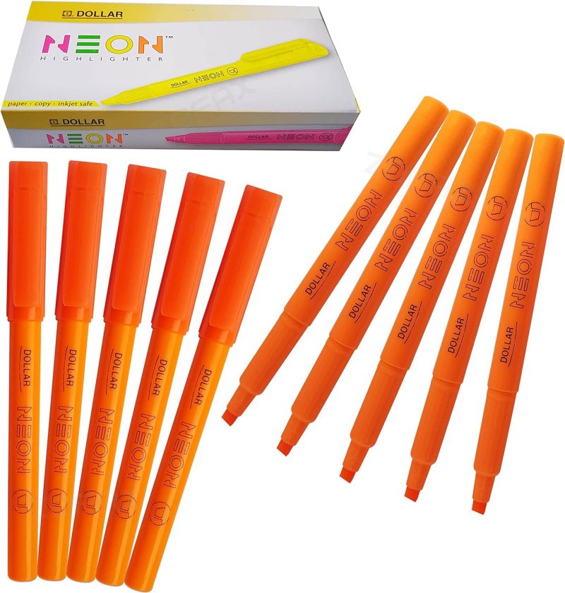 DOLLAR HIGHLIGHTER CHISEL TIP ORANGE